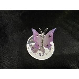 Glass Baron Butterfly Lavender Figurine w/ Swarovski Crystals L0319